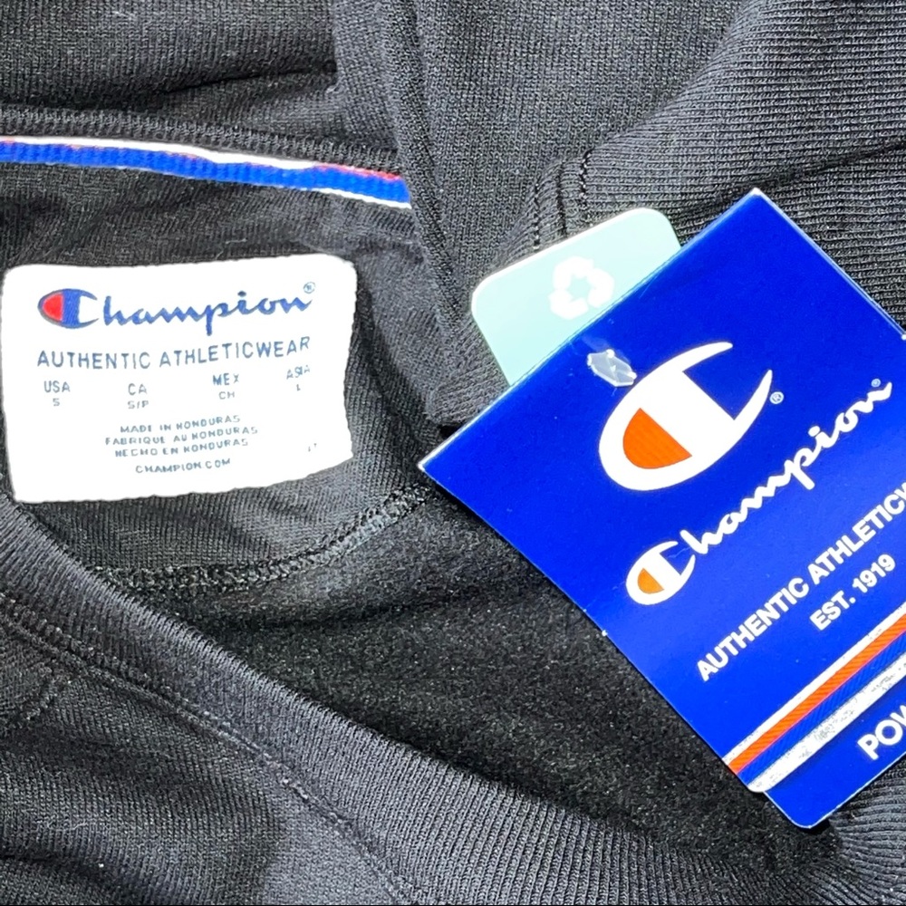 NWT Champion Iridescent Black Logo Sweatshirt - Picture 3 of 4